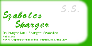 szabolcs sparger business card